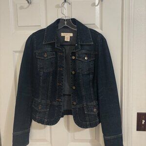 Calvin Klein Jeans Fitted Peplum Jean Jacket - L